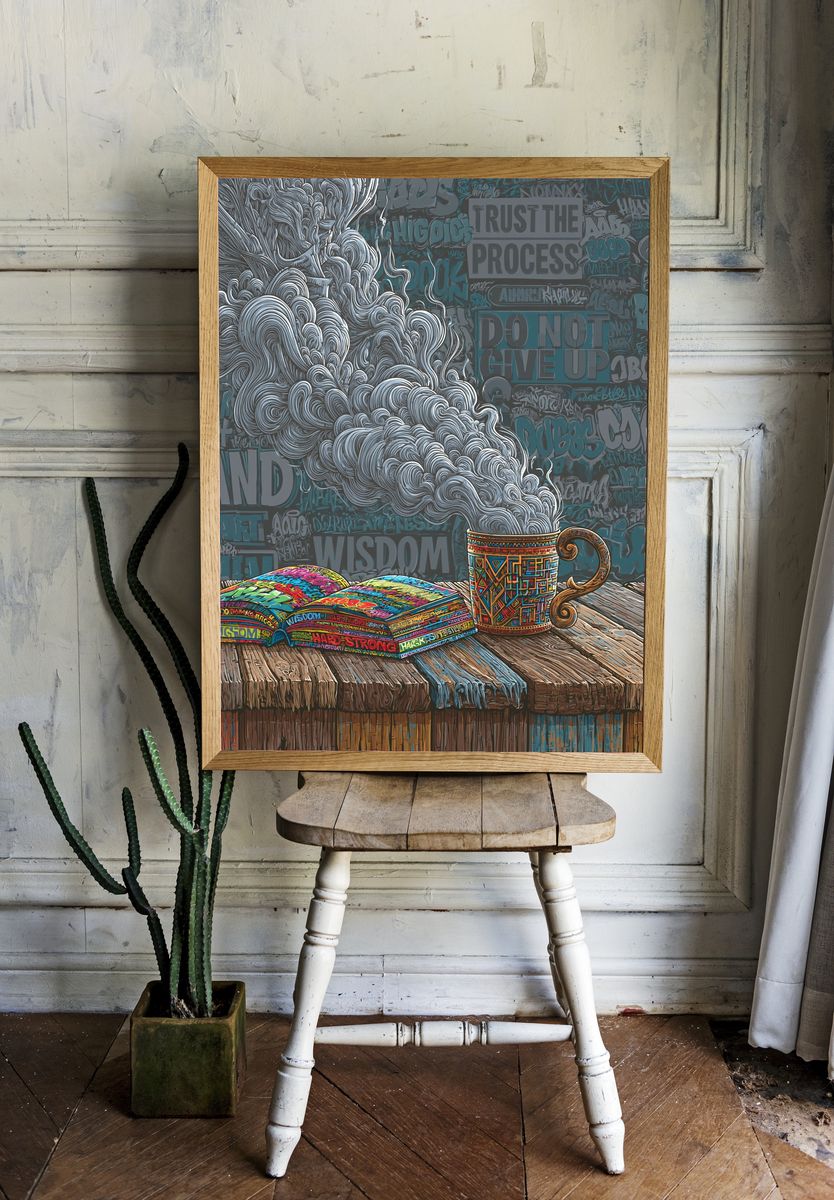 Wisdom and Process Typography Poster. room preview