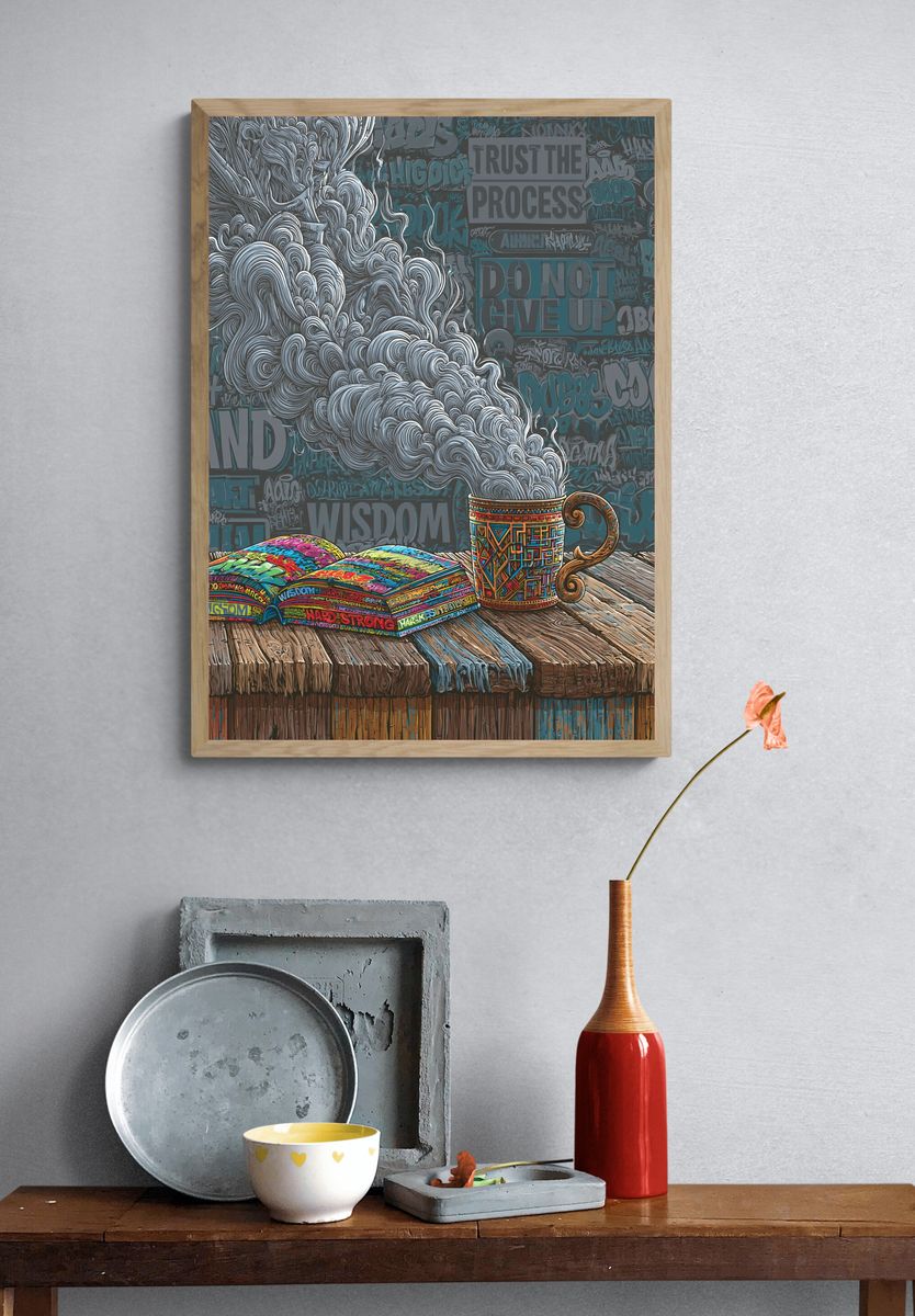 Wisdom and Process Typography Poster. — room view 3