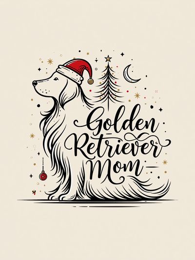 Golden Retriever Mom Typography Poster.