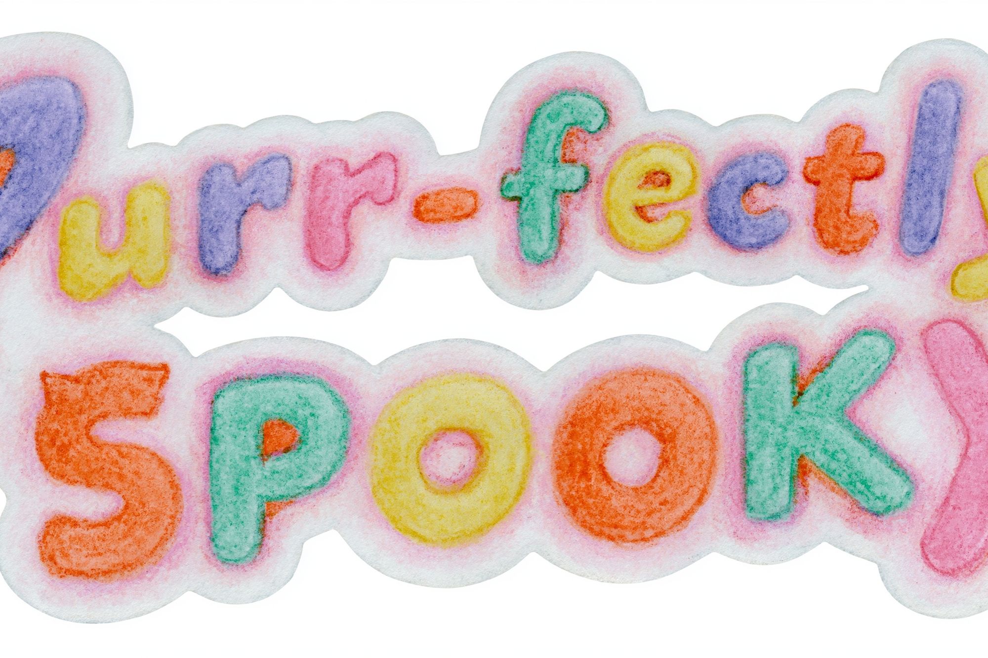 Purr-fectly Spooky Typography Poster. poster detail