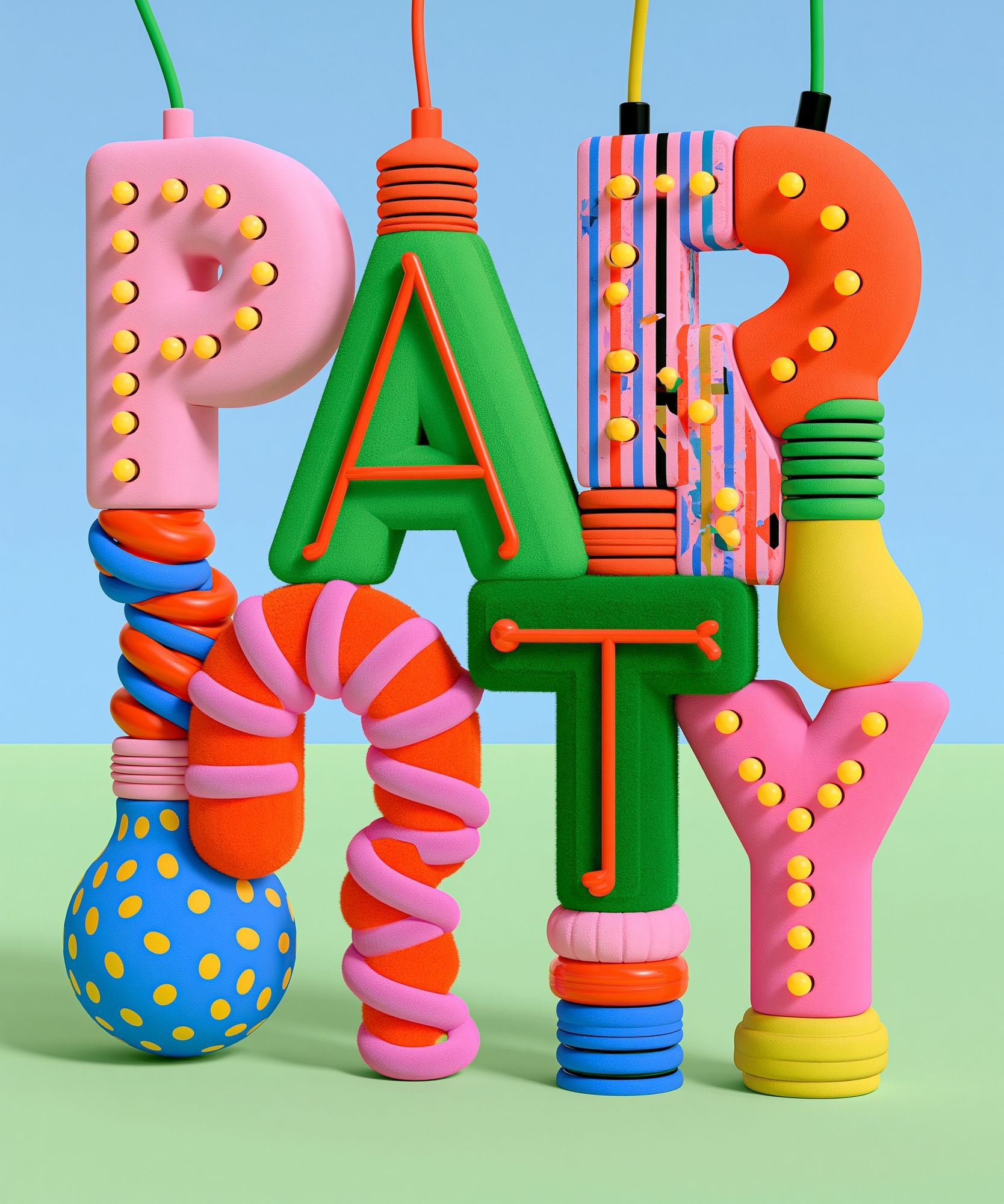Playful 3D Alphabet Poster. poster detail