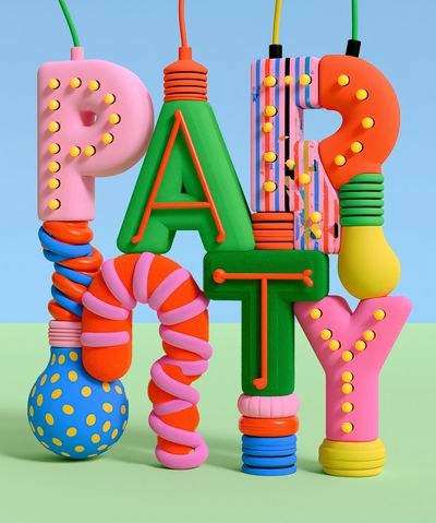 Playful 3D Alphabet Poster.