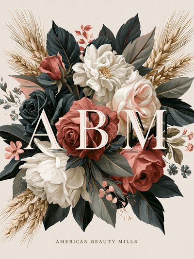 American Beauty Mills Floral Typography Poster. poster
