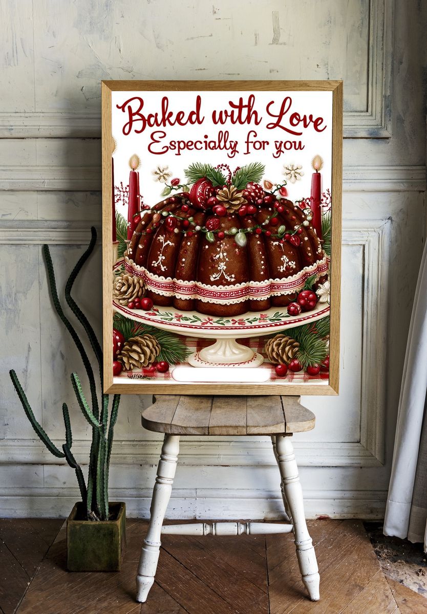Baked with Love Holiday Typography Poster. room preview