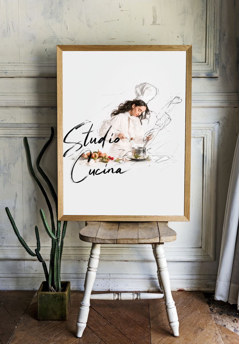 Studio Cucina Typography Poster. room preview