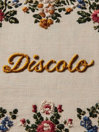 Discolo Embroidered Floral Typography Poster