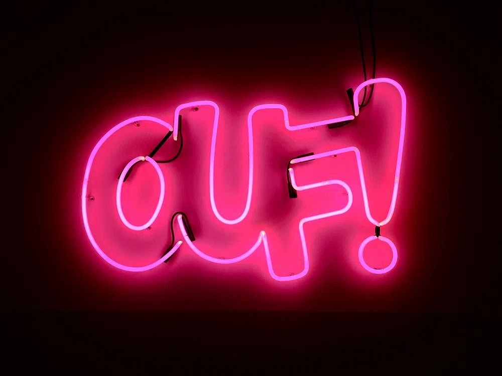 Neon light text effect. Original. poster — typography art