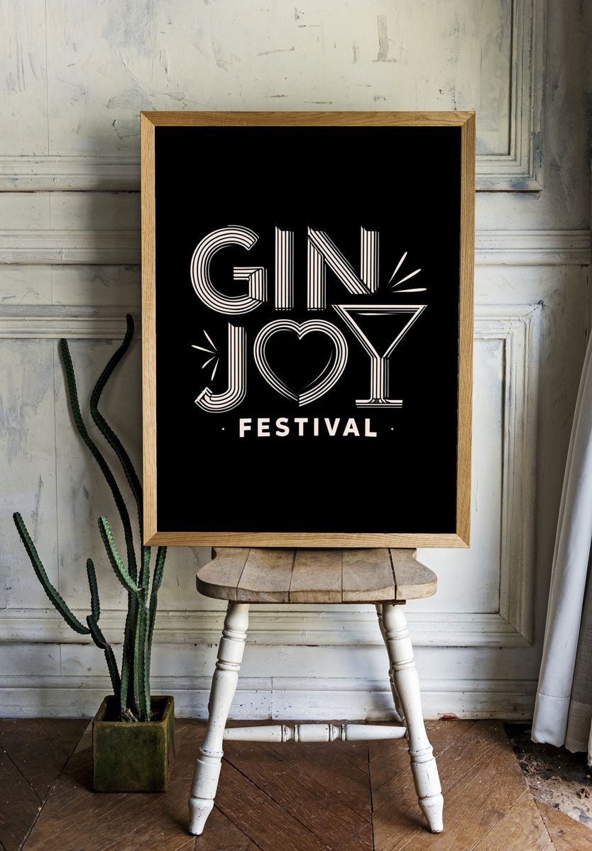 Gin Joy Festival Typography Poster. room preview