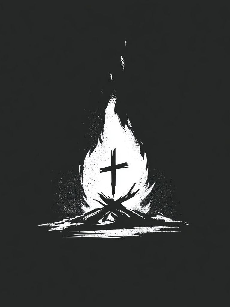 Minimalist Cross Fire Poster. poster — typography art