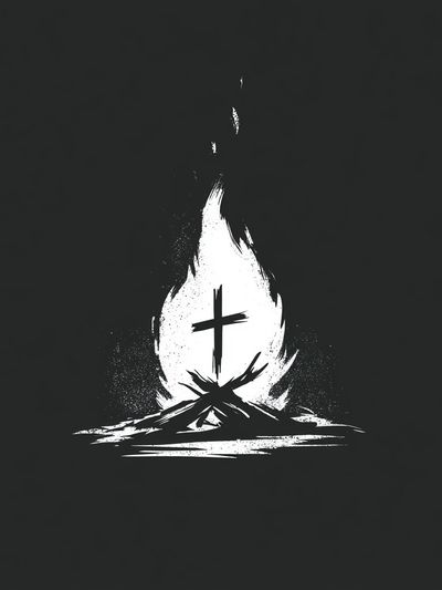 Minimalist Cross Fire Poster.