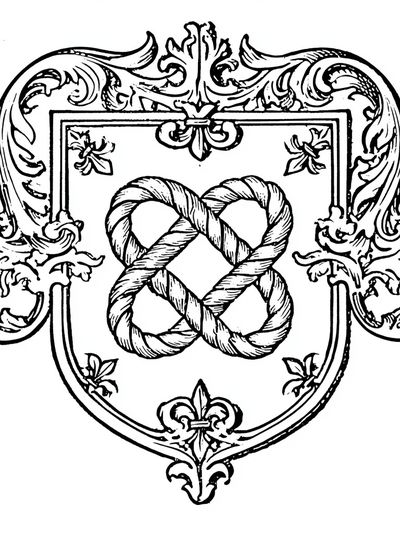 Ornate Rope Knot Typography Print.