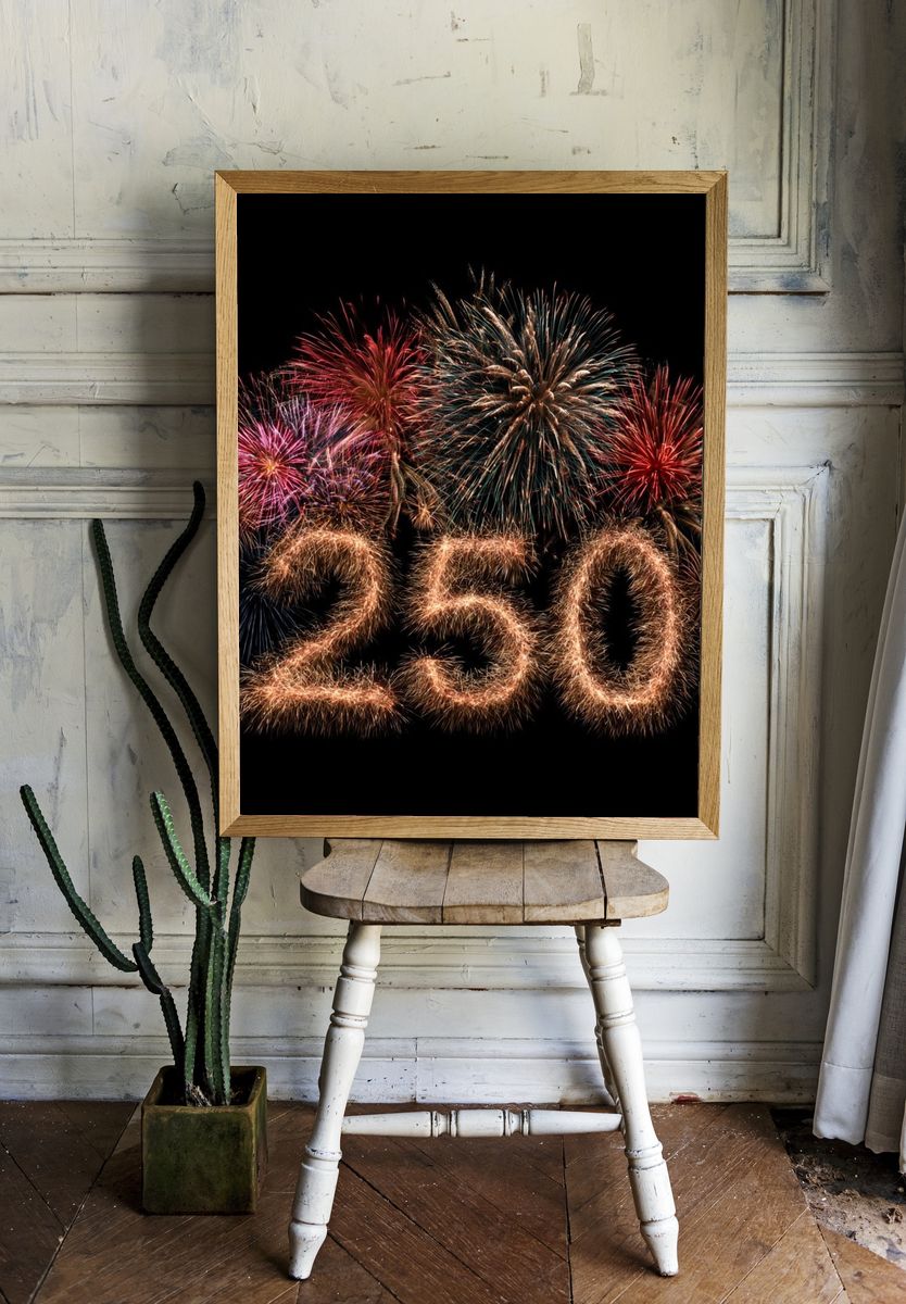 250 Fireworks Typography Poster. room preview