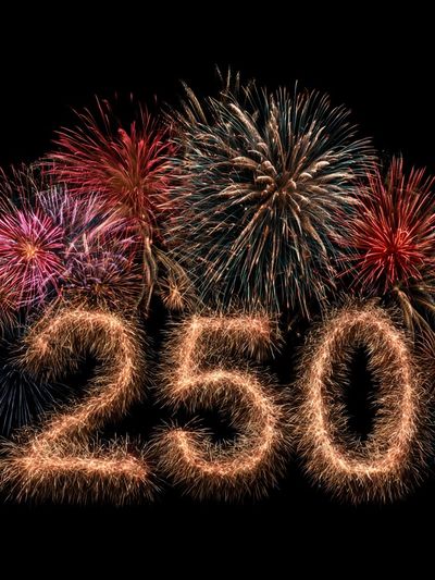 250 Fireworks Typography Poster. poster