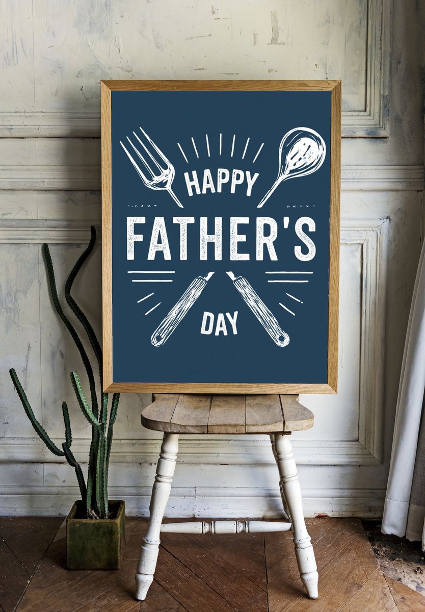 Happy Father's Day Typography Poster. room preview
