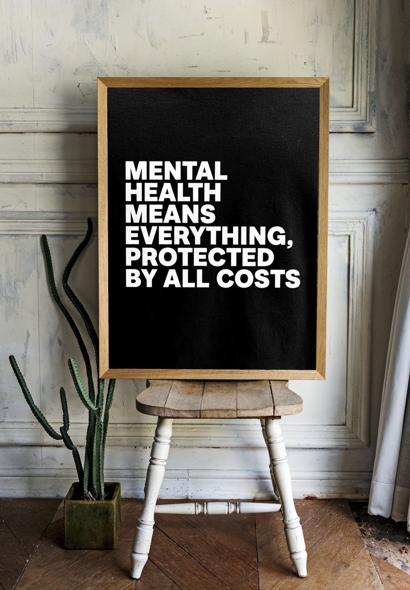 Mental Health Typography Poster. room preview
