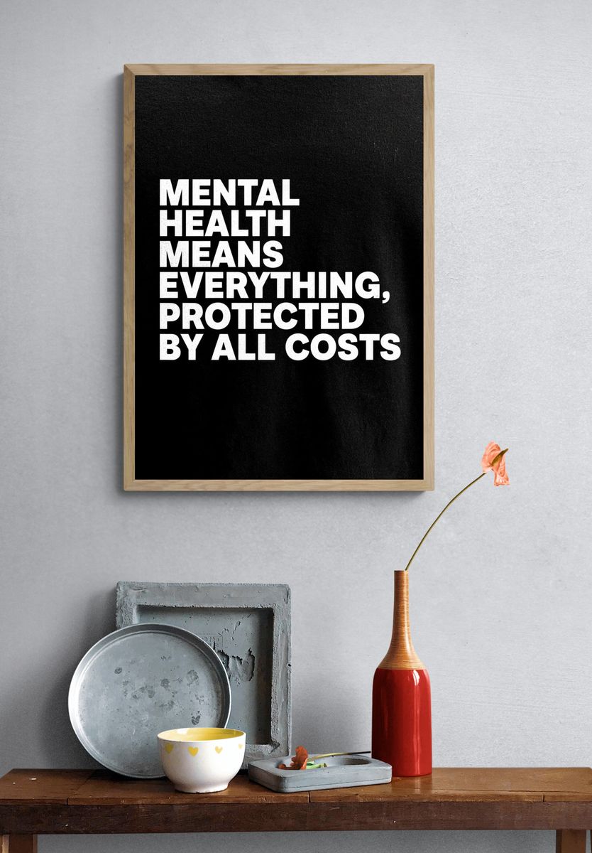 Mental Health Typography Poster. — room view 3