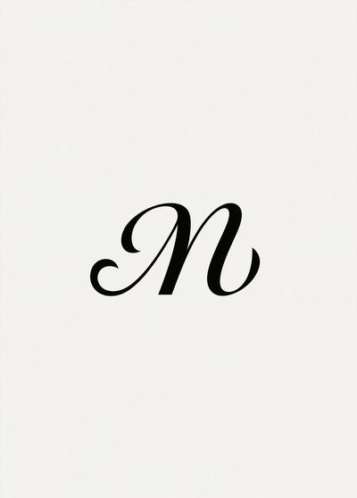 Letter N Typography Poster.