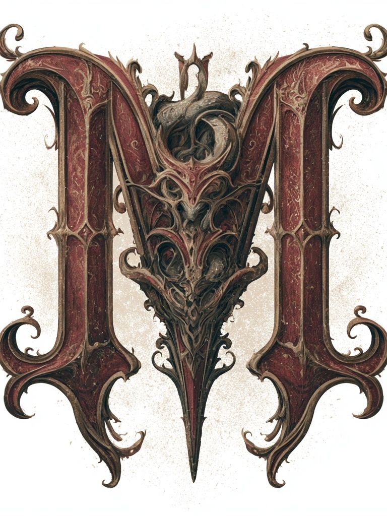 Ornate Gothic M Poster. poster — typography art