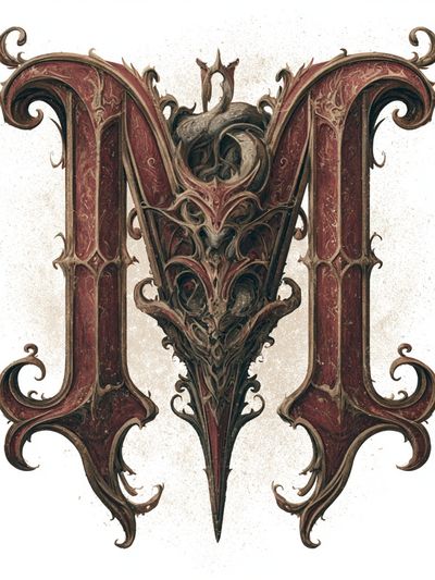 Ornate Gothic M Poster. poster