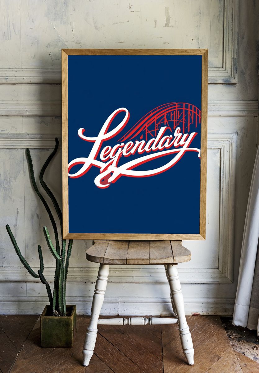 Legendary Script Typography Poster. room preview