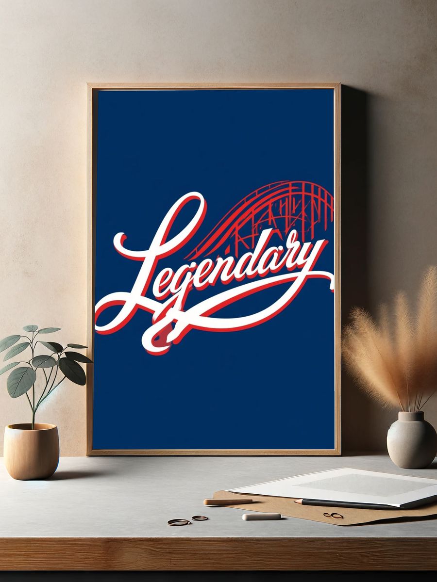 Legendary Script Typography Poster. — room view 2