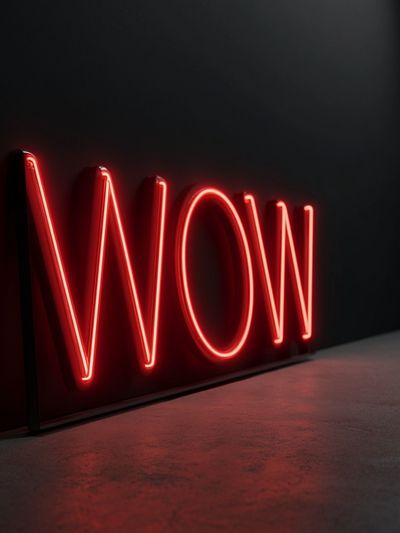 Neon Wow Typography Poster.