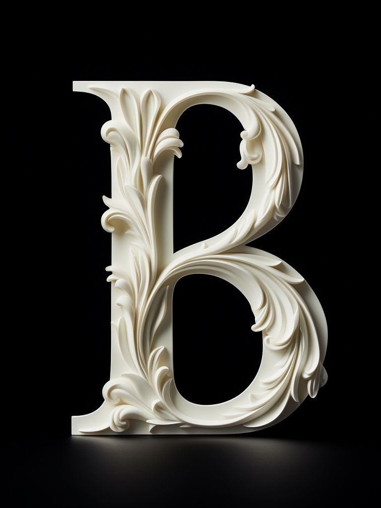 Ornate Letter B Typography Print. poster detail