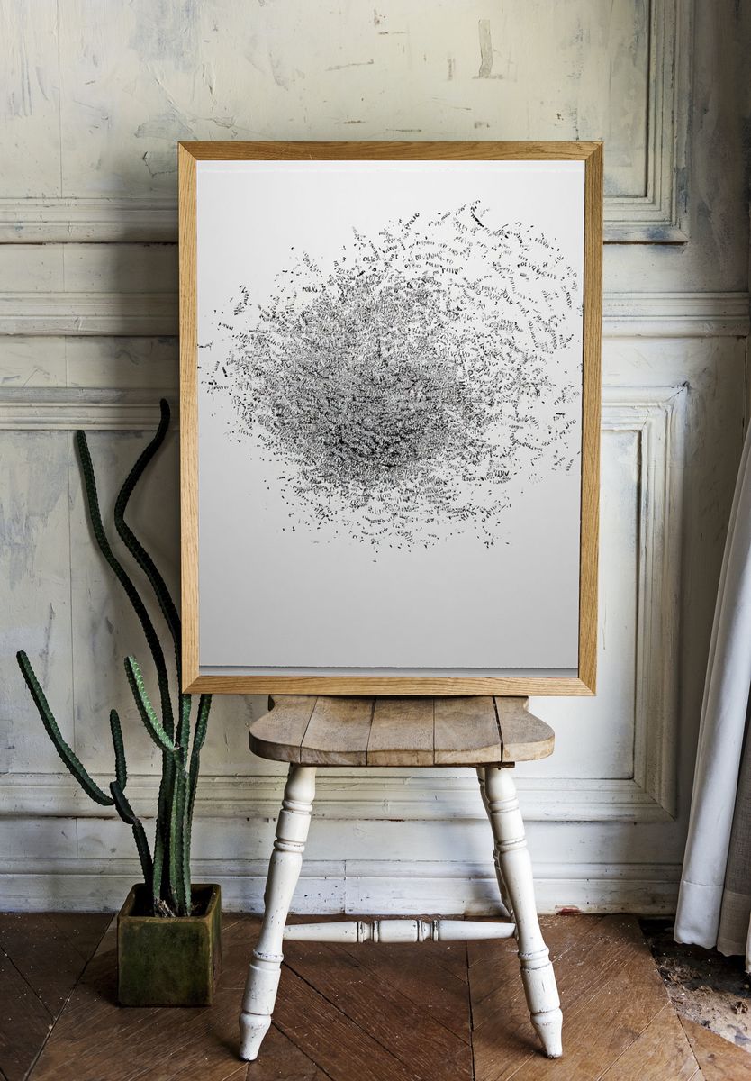 Abstract Typographic Burst Poster. — room view 1