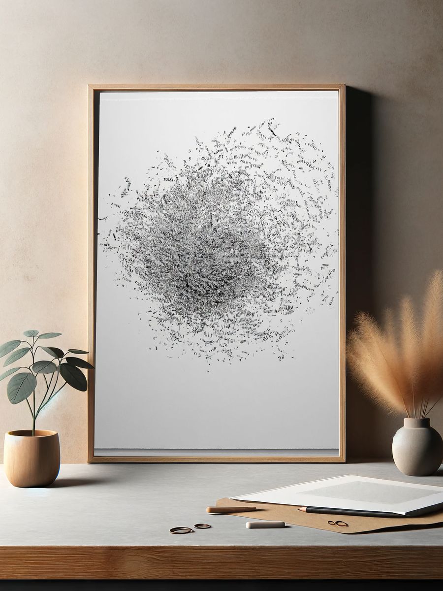 Abstract Typographic Burst Poster. — room view 2