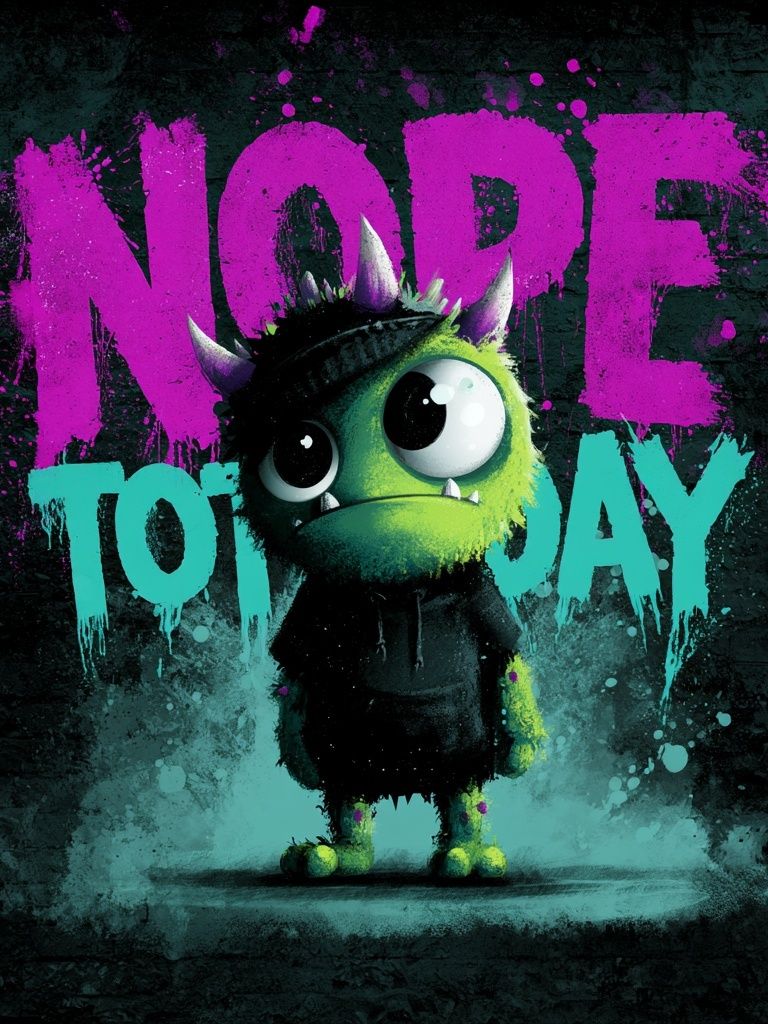Nope Monster Typography Poster. poster detail