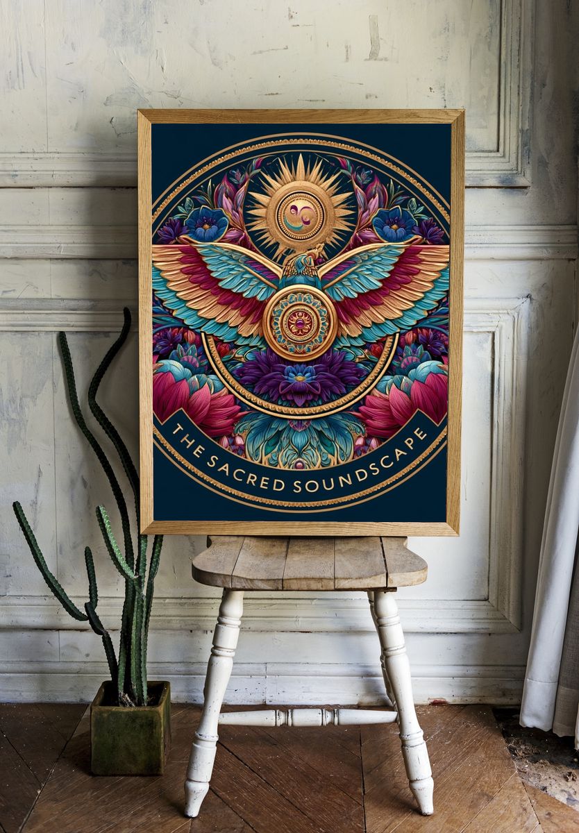 Sacred Soundscape Typography Print. room preview
