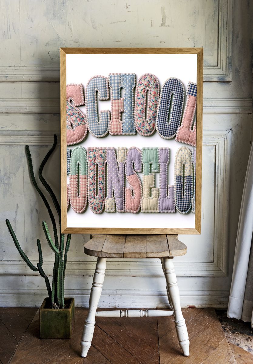 School Counselor Typography Print. room preview