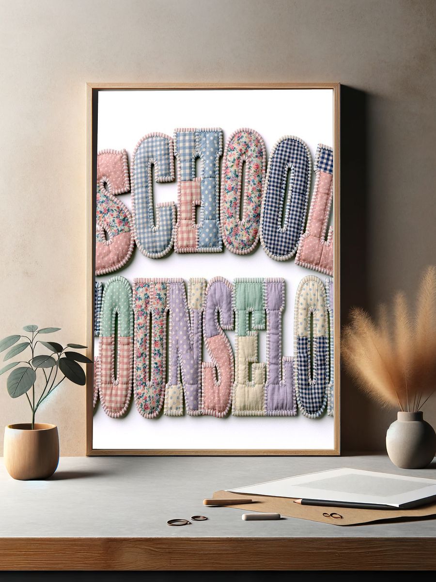 School Counselor Typography Print. — room view 2