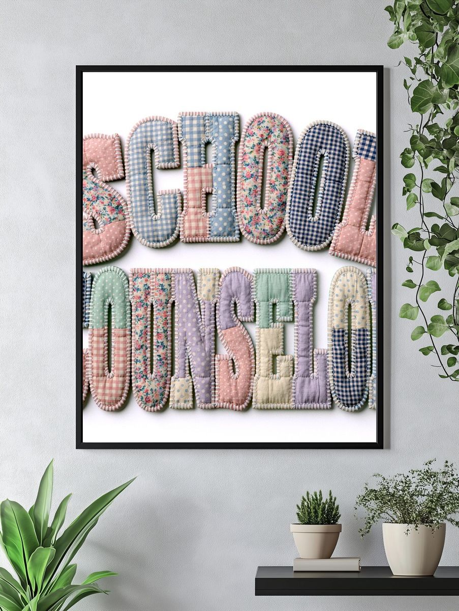 School Counselor Typography Print. — room view 4
