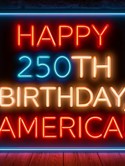 Happy 250th Birthday America Neon Poster.