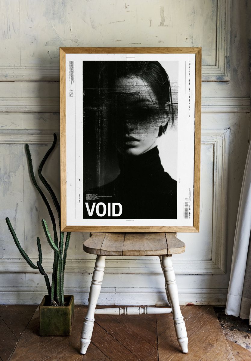 Void Portrait Typography Poster. room preview