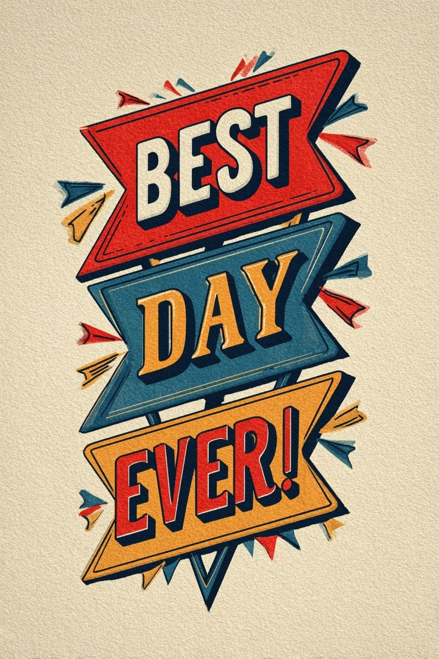 Best Day Ever — Typography Print. poster detail