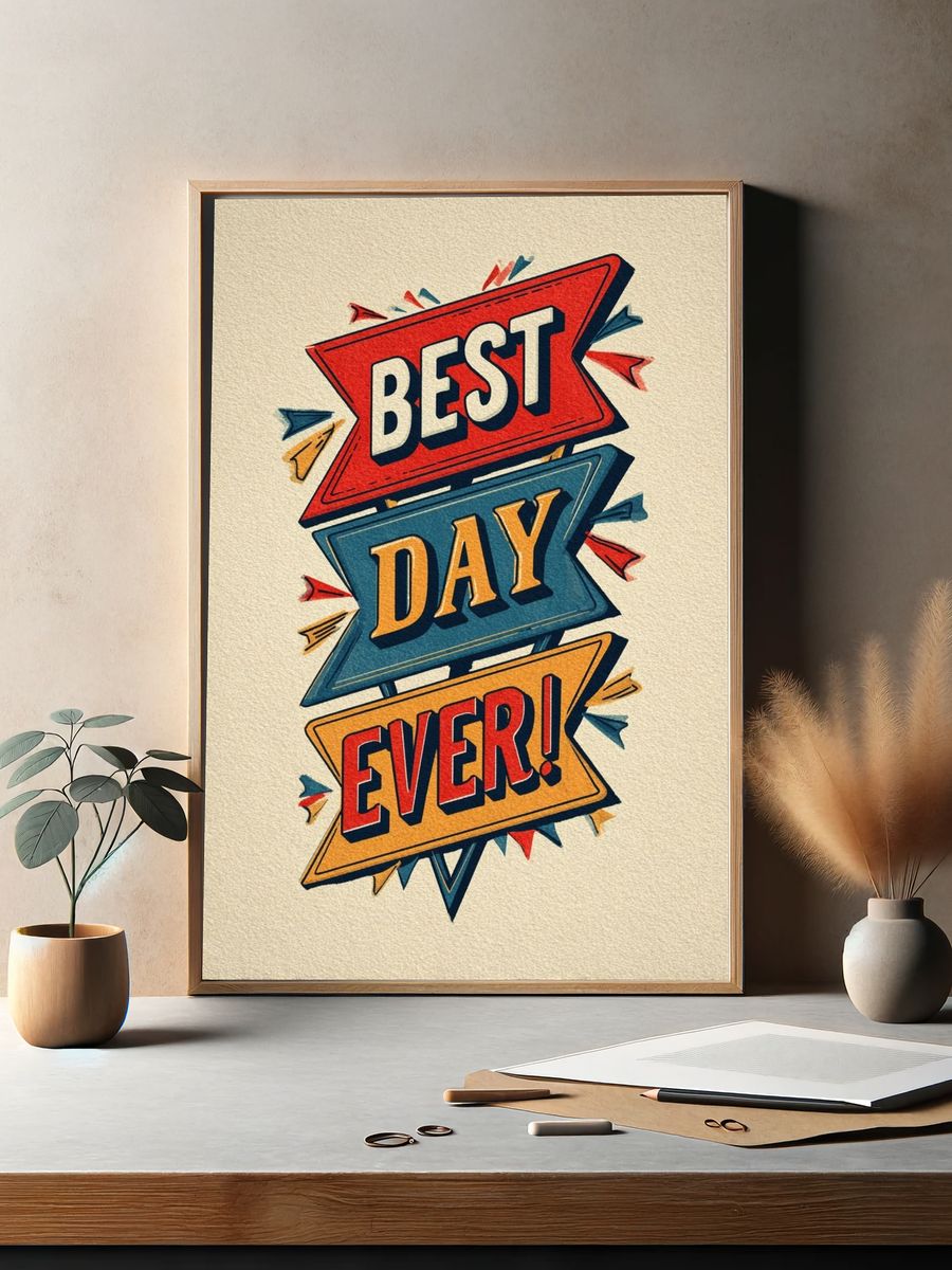 Best Day Ever — Typography Print. — room view 2