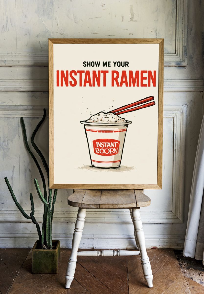 Instant Ramen Typography Poster. room preview