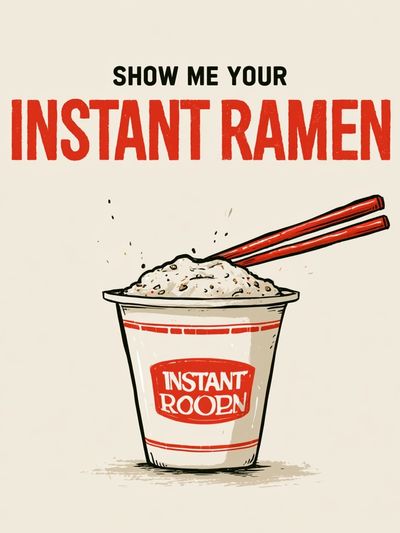 Instant Ramen Typography Poster.