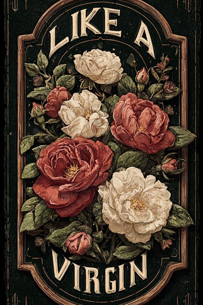 Like a Virgin Floral Typography Poster. poster detail