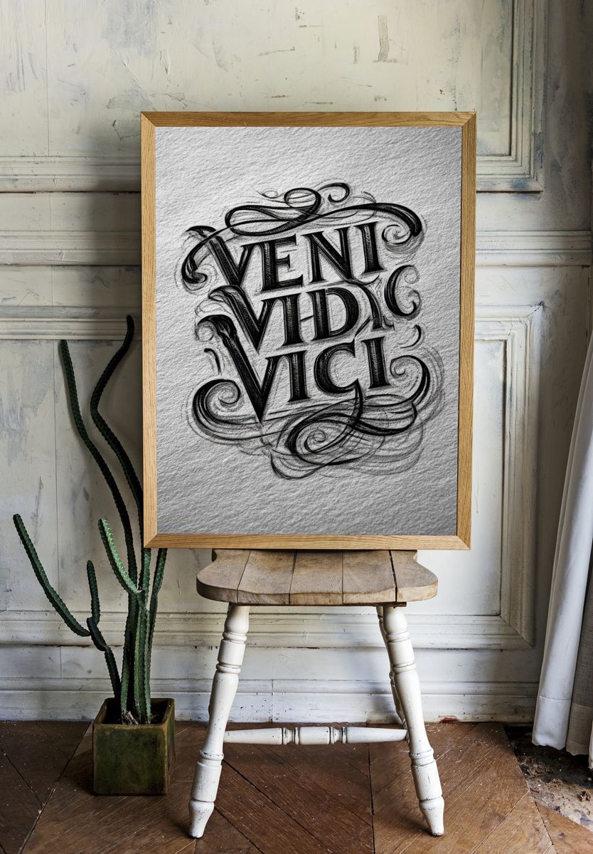 Veni Vidi Vici Typography Poster. room preview