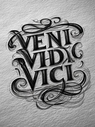 Veni Vidi Vici Typography Poster.
