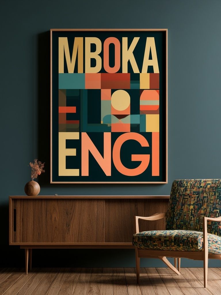 Mboka Geometric Typography Poster. poster — typography art