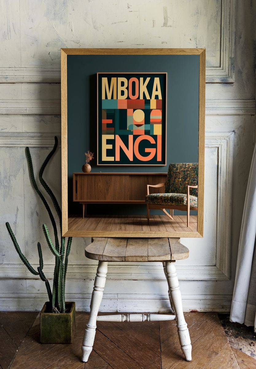 Mboka Geometric Typography Poster. room preview
