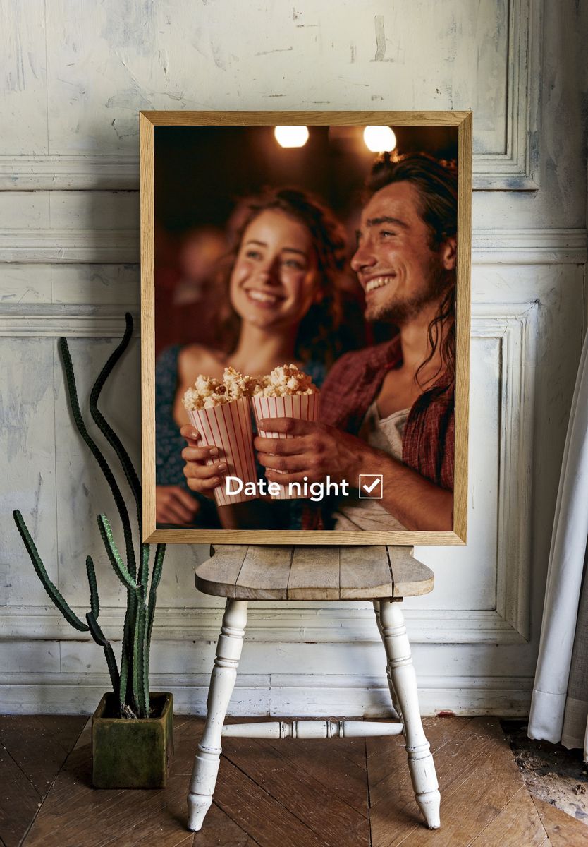 Date Night Typography Poster. room preview