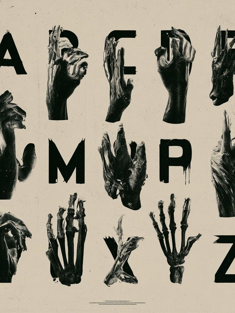 Anatomy Alphabet Typography Poster. poster — typography art