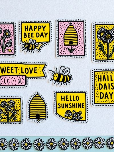 Happy Bee Day Typography Print.