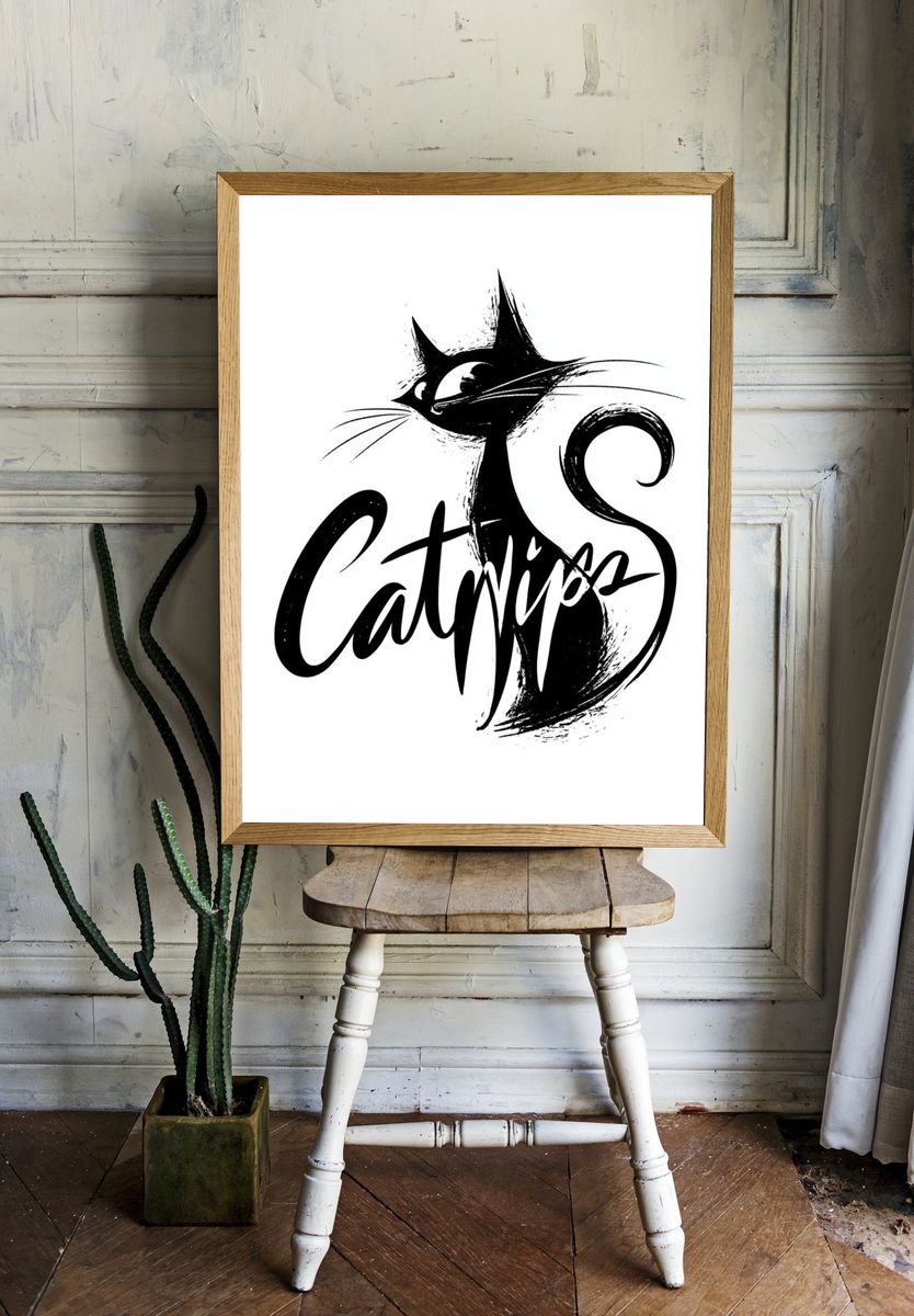 Catnip Typography Poster. room preview