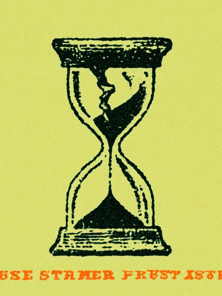 Hourglass Retro Typography Poster. poster detail